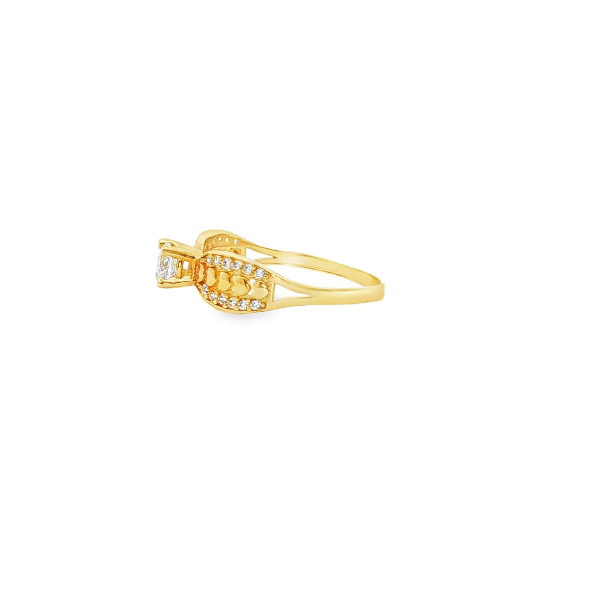 ANILLO DE ORO AMARILLO 14K CON ZIRCONIA