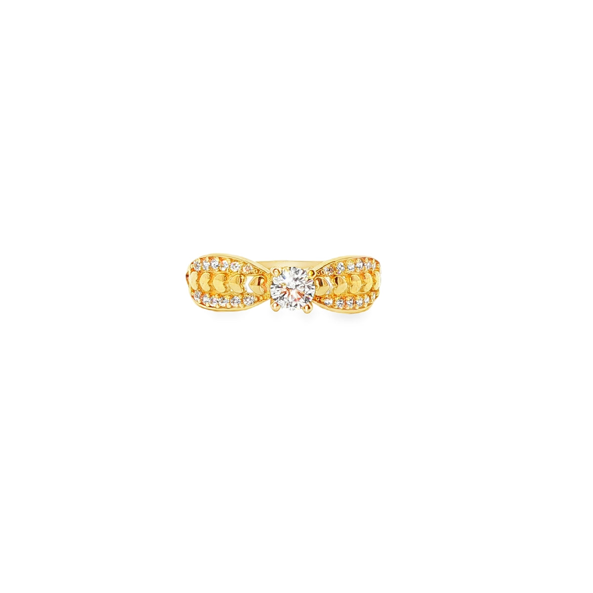 ANILLO DE ORO AMARILLO 14K CON ZIRCONIA