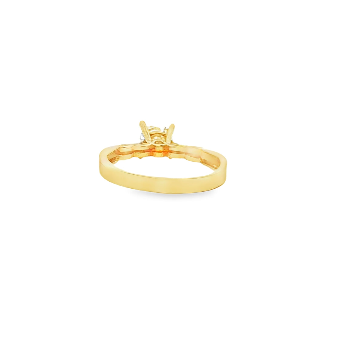 ANILLO SOLITARIO EN ORO AMARILLO 14K CON ZIRCONIA