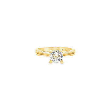 ANILLO SOLITARIO EN ORO AMARILLO 14K CON ZIRCONIA