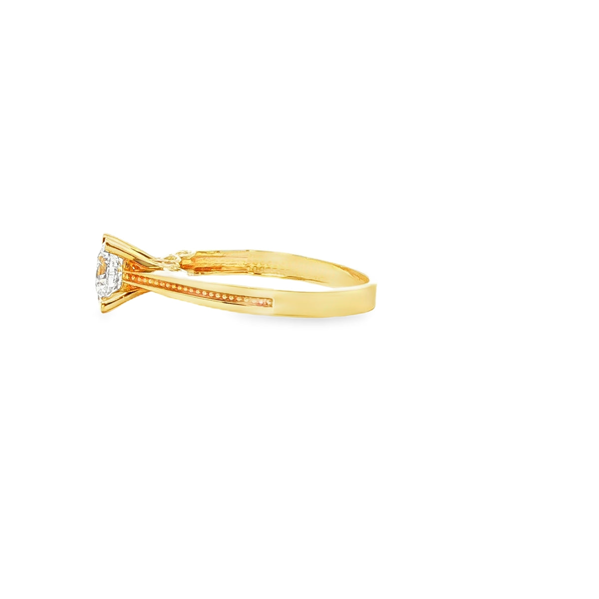 ANILLO SOLITARIO EN ORO AMARILLO 14K CON ZIRCONIA