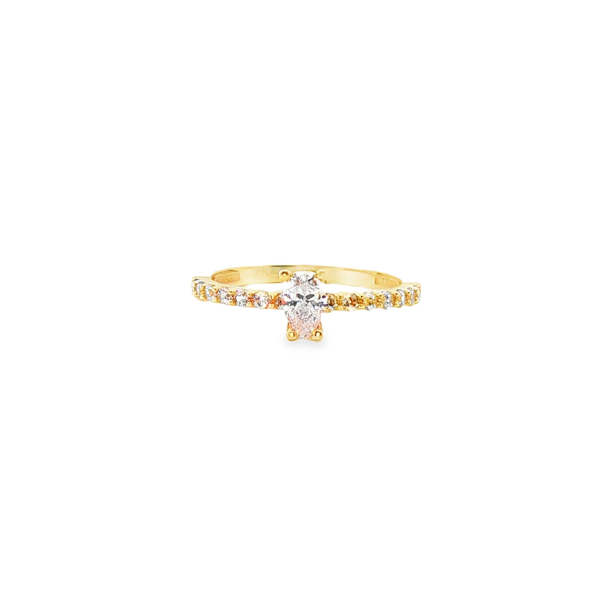 ANILLO SOLITARIO DE ORO AMARILLO 14K CON ZIRCONIA