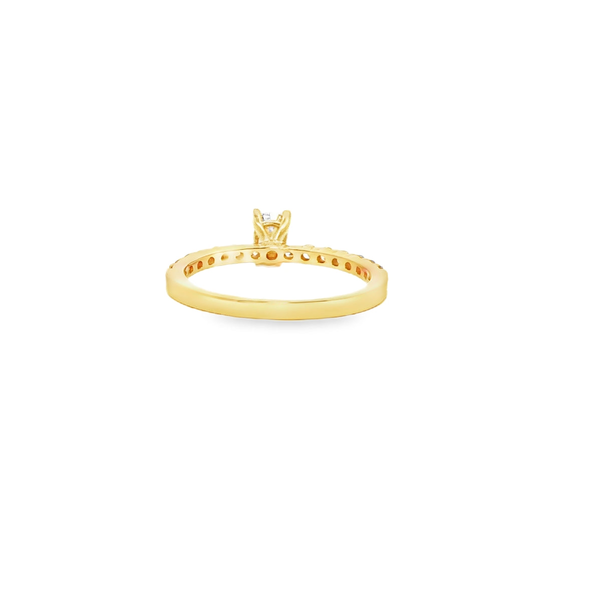 ANILLO SOLITARIO DE ORO AMARILLO 14K CON ZIRCONIA