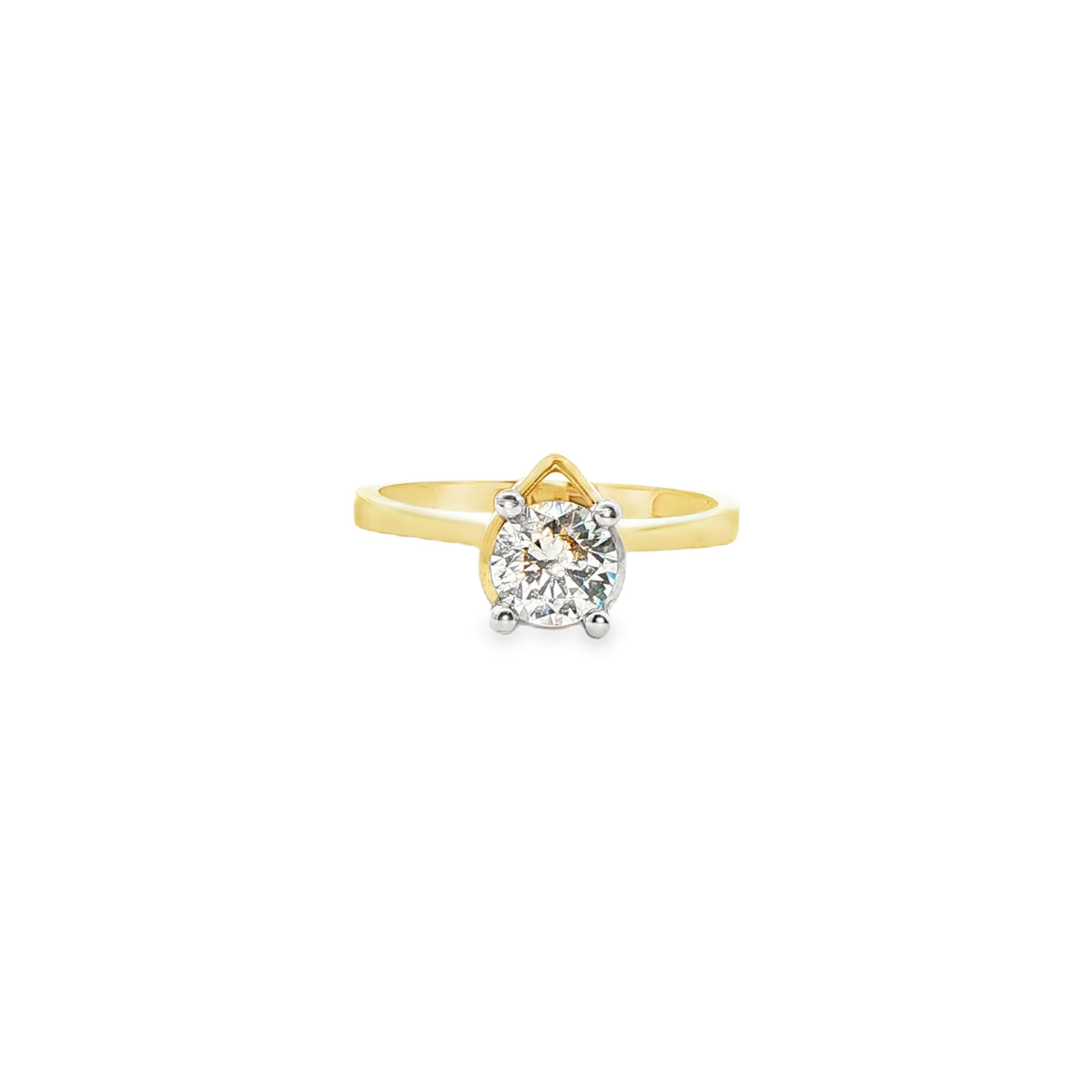 ANILLO SOLITARIO DE ORO AMARILLO 14K CON ZIRCONIA