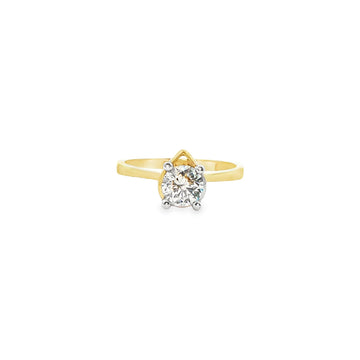 ANILLO SOLITARIO DE ORO AMARILLO 14K CON ZIRCONIA
