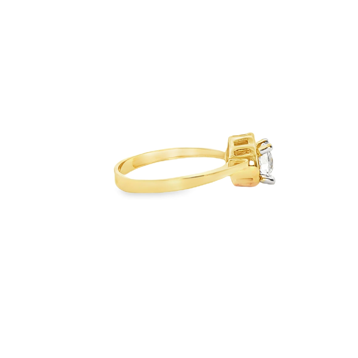 ANILLO SOLITARIO DE ORO AMARILLO 14K CON ZIRCONIA