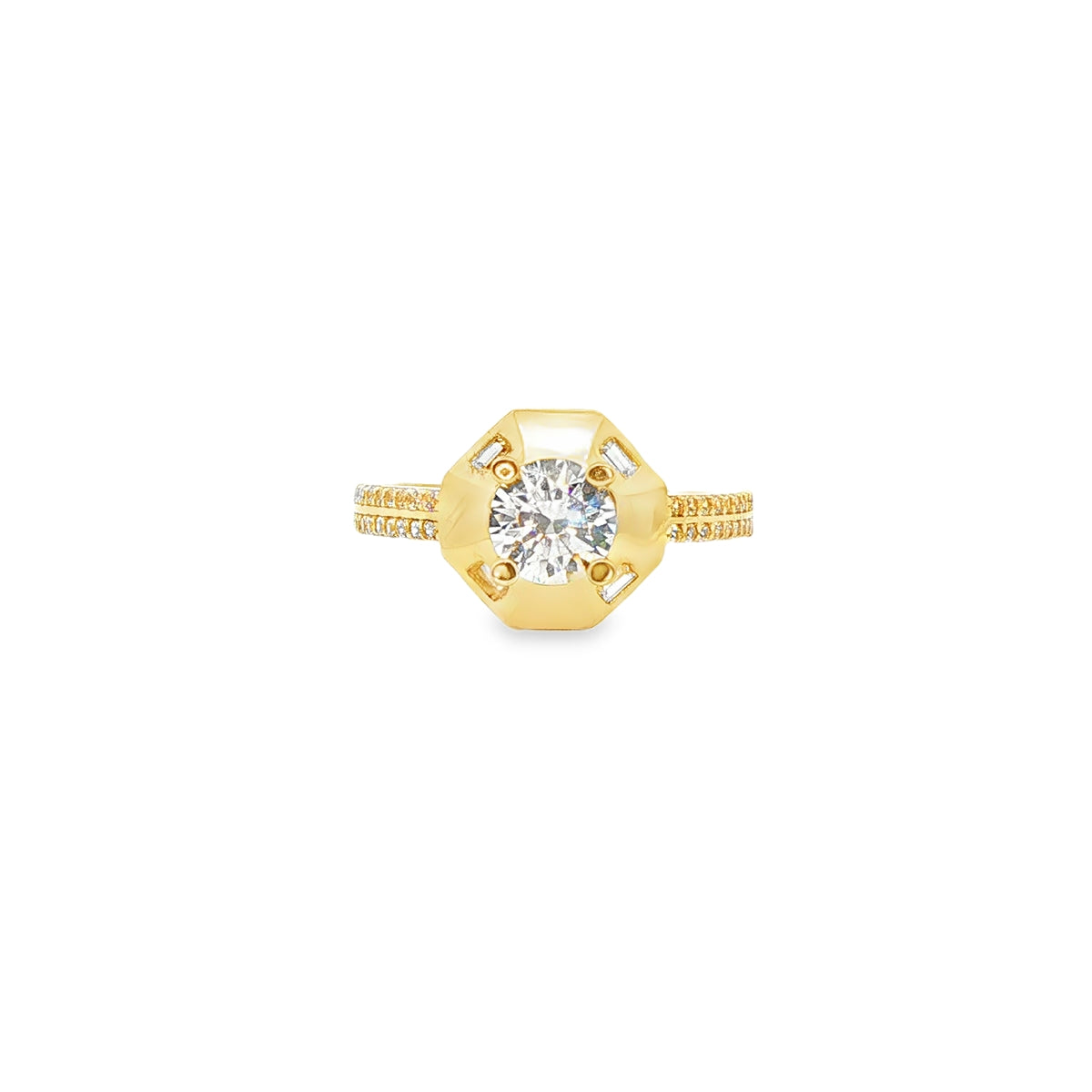 ANILLO EN ORO AMARILLO 14K CON ZIRCONIA