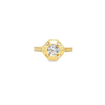 ANILLO EN ORO AMARILLO 14K CON ZIRCONIA