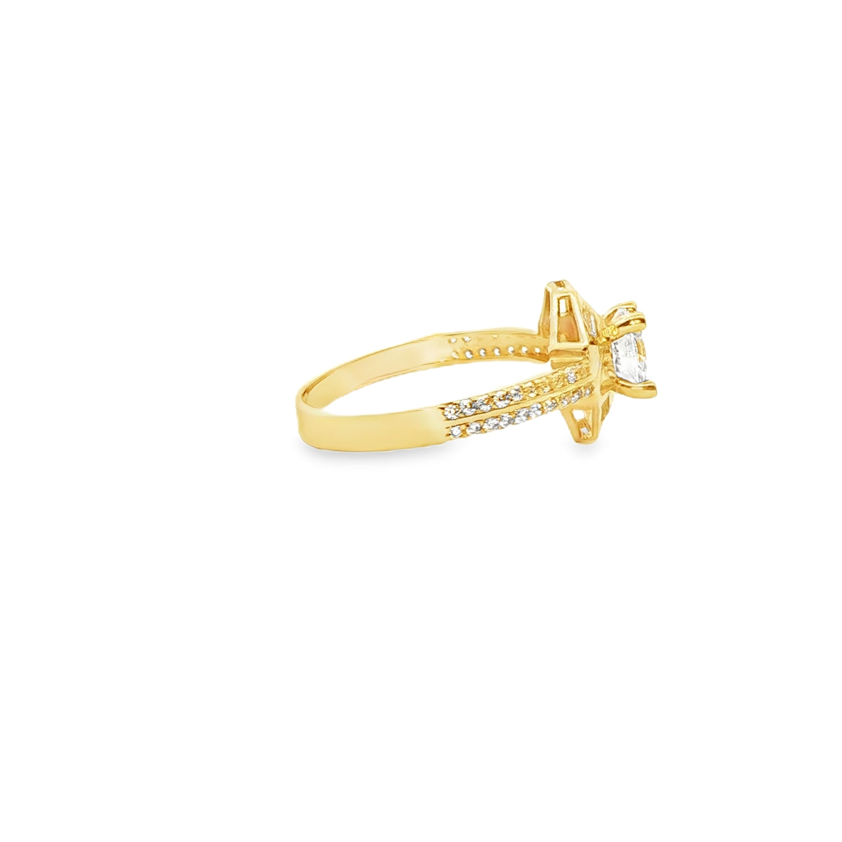 ANILLO EN ORO AMARILLO 14K CON ZIRCONIA