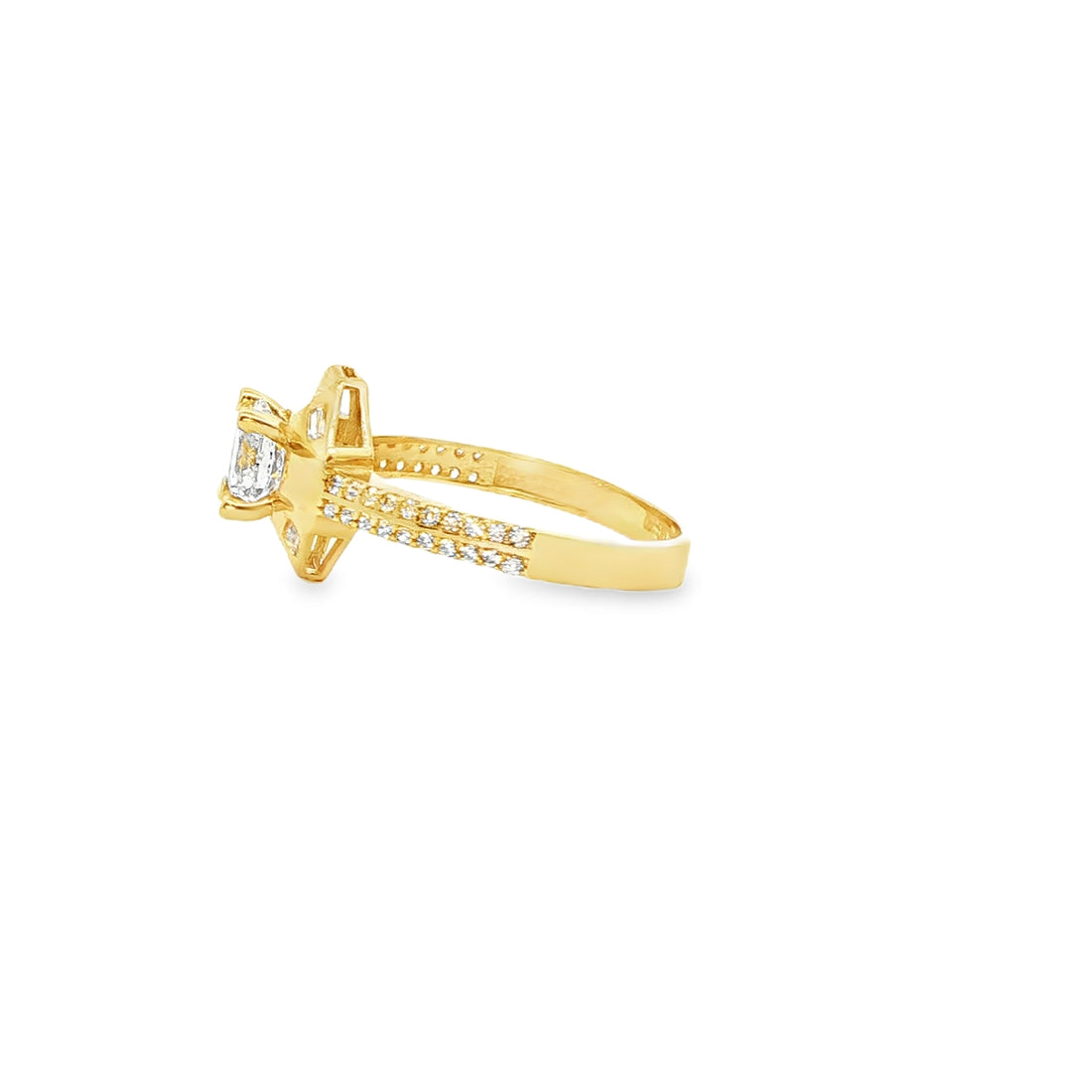 ANILLO EN ORO AMARILLO 14K CON ZIRCONIA