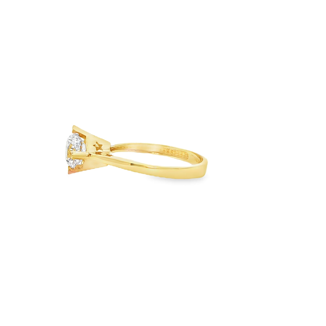 ANILLO SOLITARIO EN ORO AMARILLO 14K CON ZIRCONIA