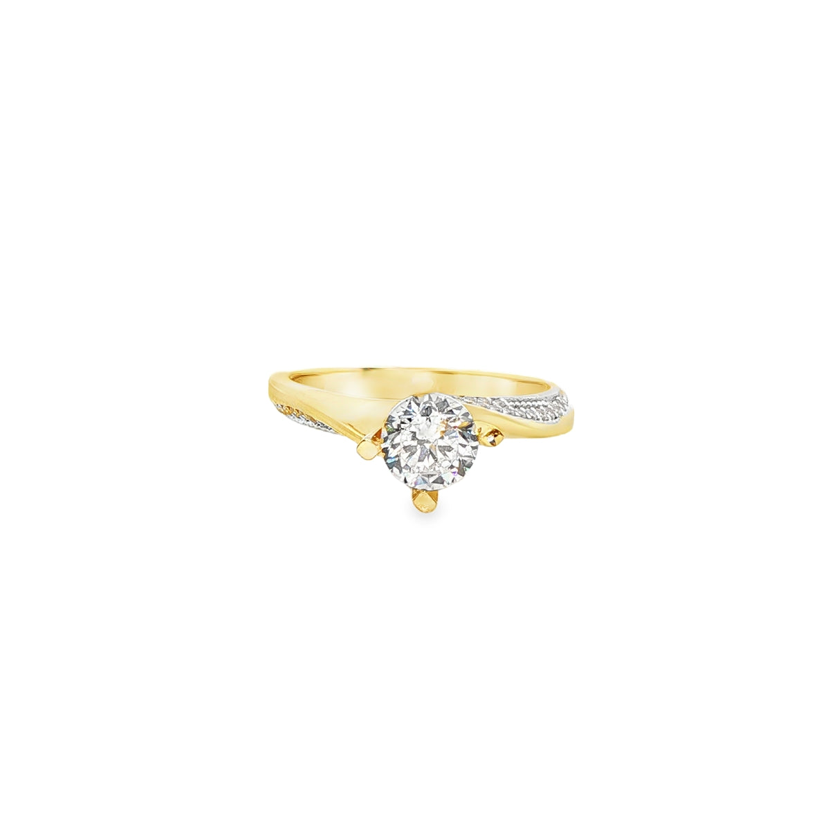 ANILLO DE ORO AMARILLO 14K CON ZIRCONIA