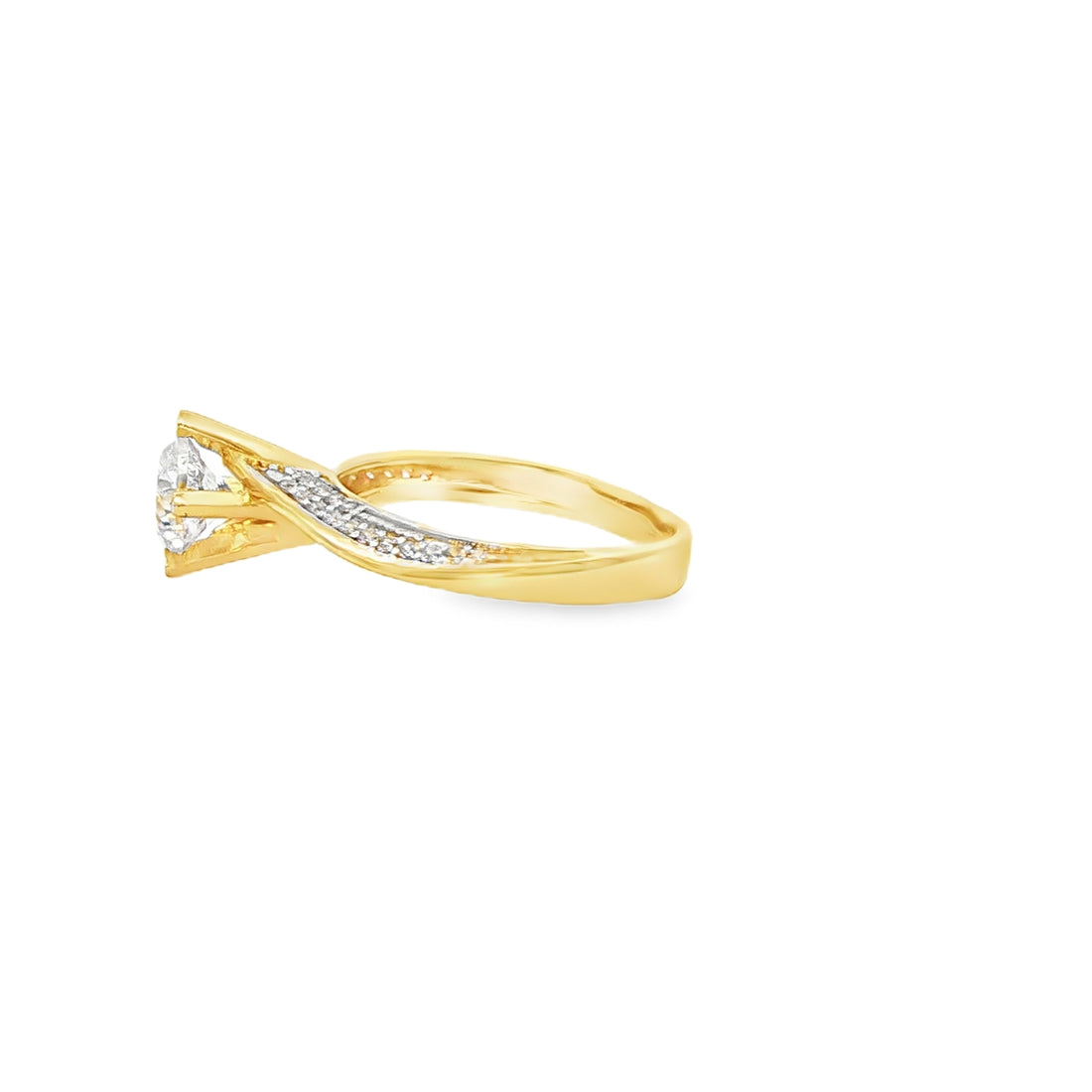 ANILLO DE ORO AMARILLO 14K CON ZIRCONIA