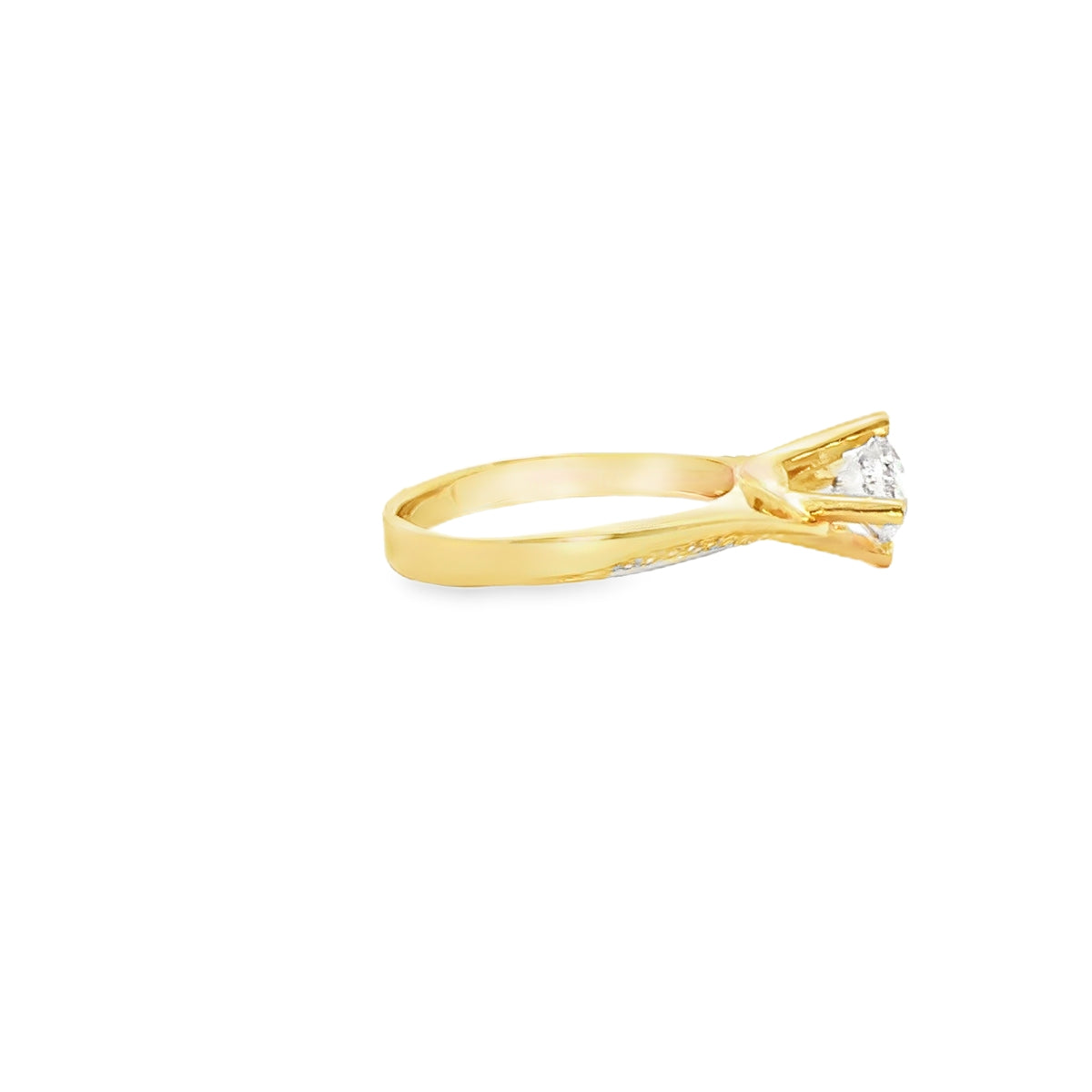ANILLO DE ORO AMARILLO 14K CON ZIRCONIA
