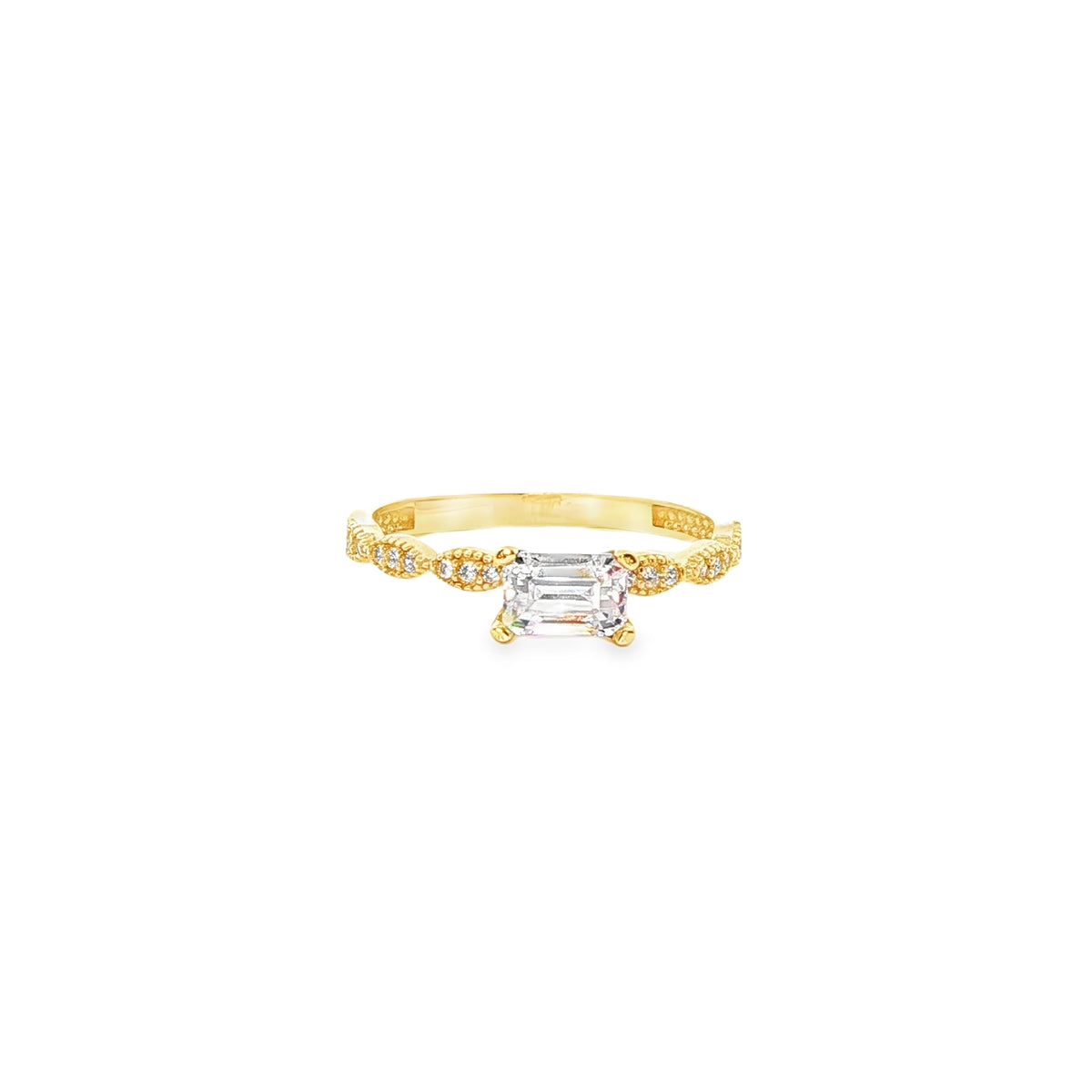 ANILLO DE ORO AMARILLO 14K CON ZIRCONIA