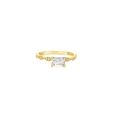ANILLO DE ORO AMARILLO 14K CON ZIRCONIA