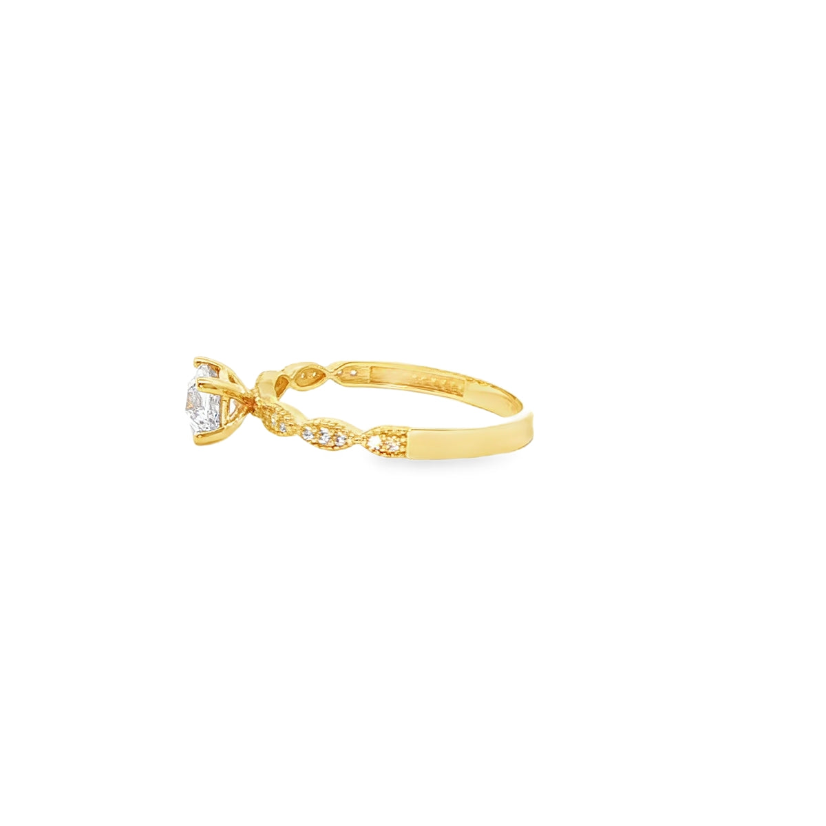 ANILLO DE ORO AMARILLO 14K CON ZIRCONIA