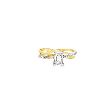 ANILLO EN ORO AMARILLO 14K CON ZIRCONIA SOLITARIA DE CRISTAL