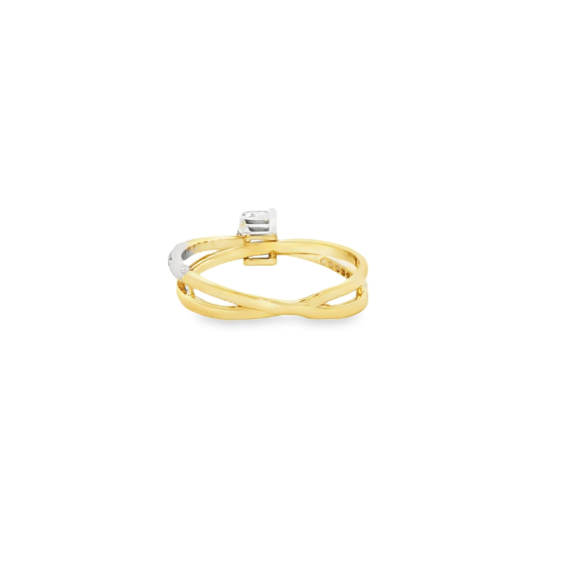 ANILLO EN ORO AMARILLO 14K CON ZIRCONIA SOLITARIA DE CRISTAL