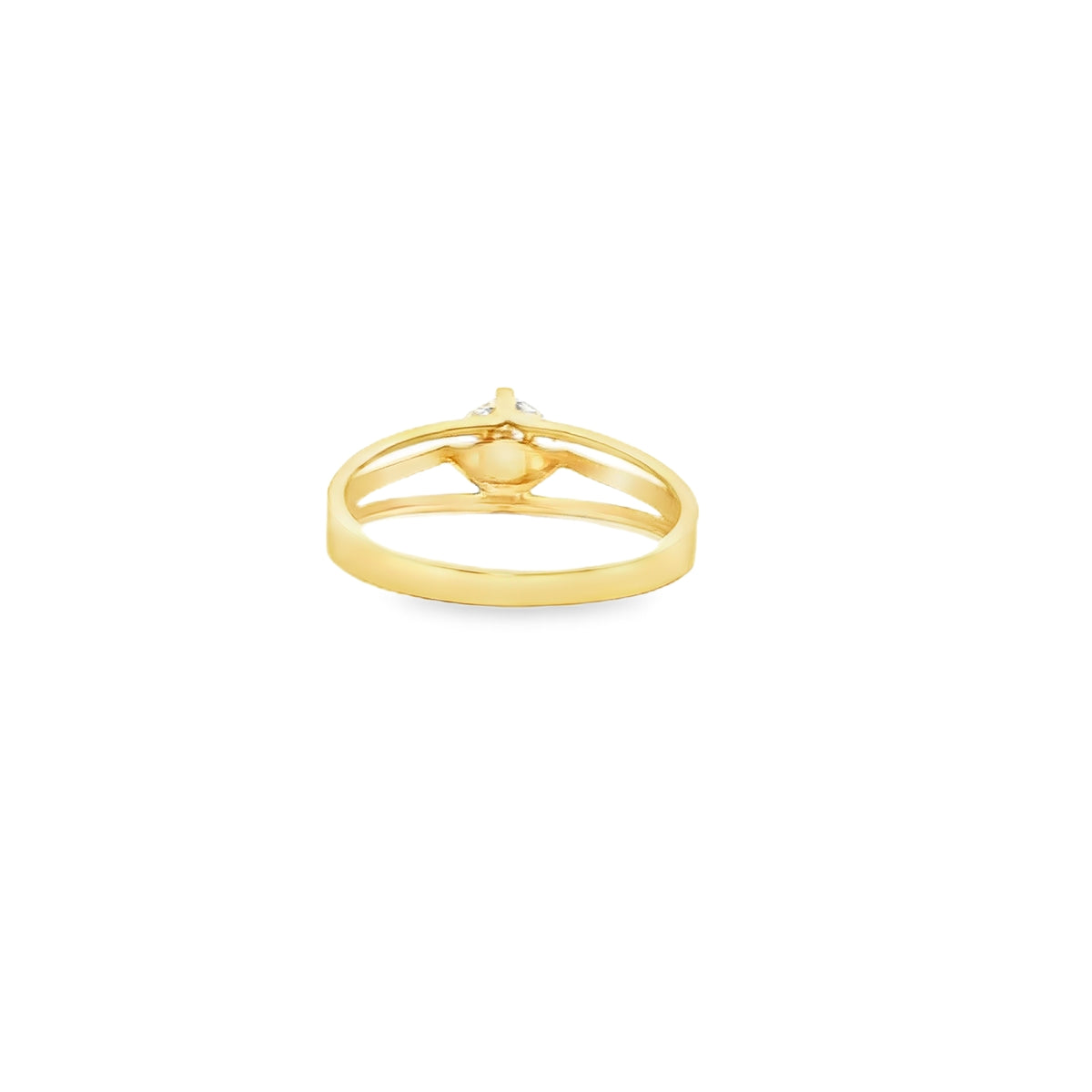 ANILLO SOLITARIO DE ORO AMARILLO 14K CON ZIRCONIA