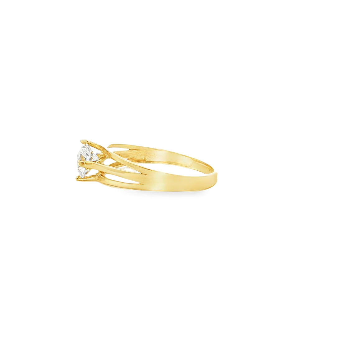 ANILLO SOLITARIO DE ORO AMARILLO 14K CON ZIRCONIA
