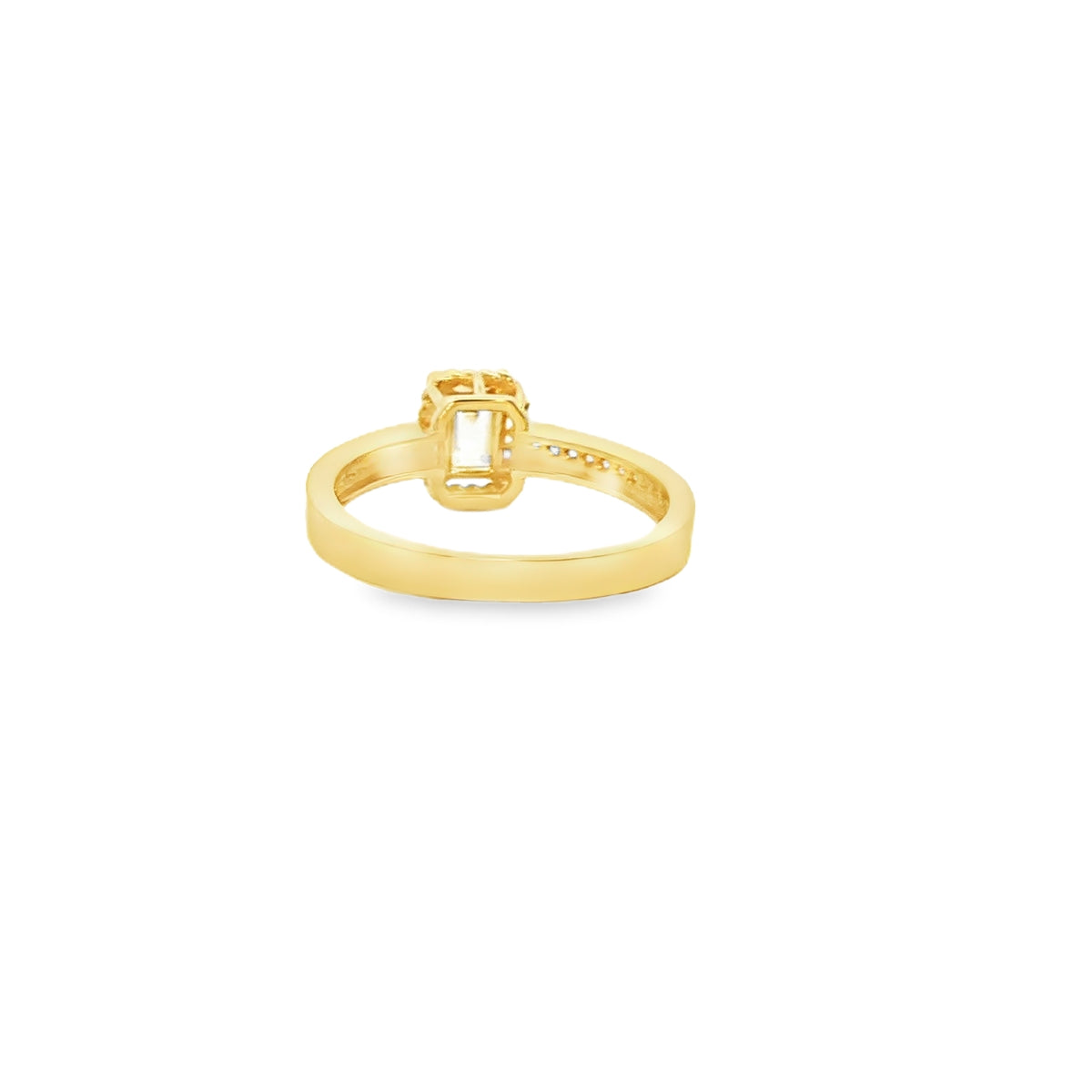 ANILLO DE ORO AMARILLO 14K CON ZIRCONIA BLANCA