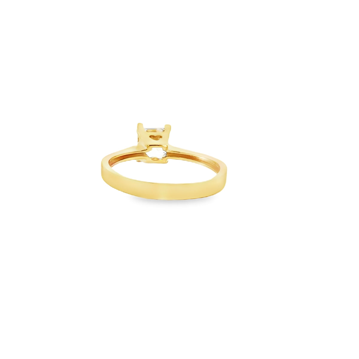 ANILLO SOLITARIO EN ORO AMARILLO 14K CON ZIRCONIA DE CRISTAL