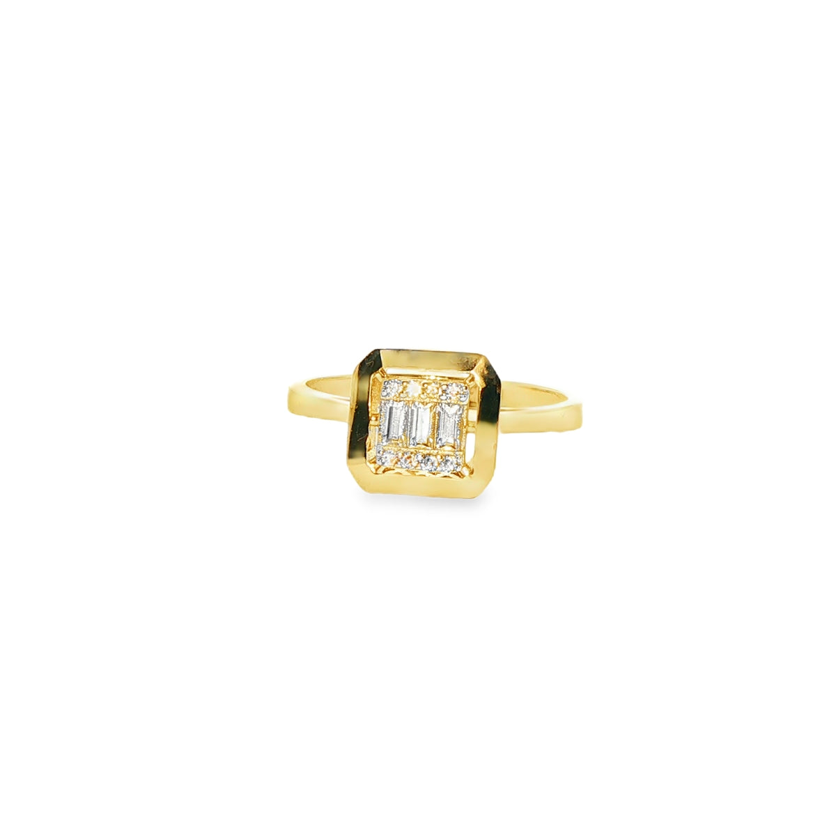 ANILLO SOLITARIO EN ORO AMARILLO 14K CON ZIRCONIA