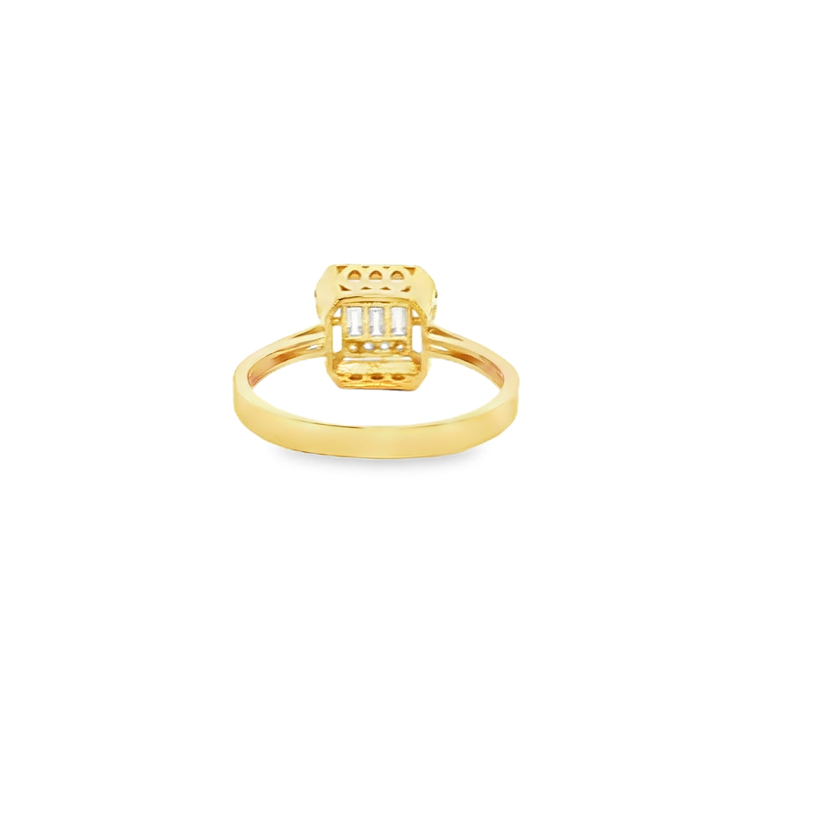 ANILLO SOLITARIO EN ORO AMARILLO 14K CON ZIRCONIA