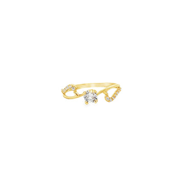 ANILLO DE ORO AMARILLO 14K CON ZIRCONIA