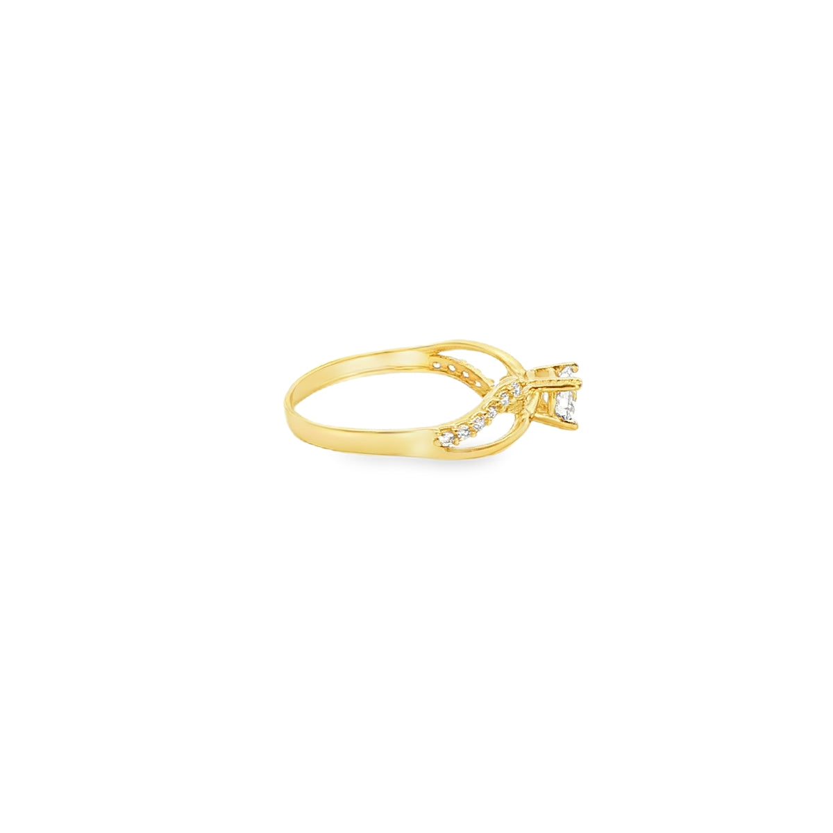 ANILLO DE ORO AMARILLO 14K CON ZIRCONIA