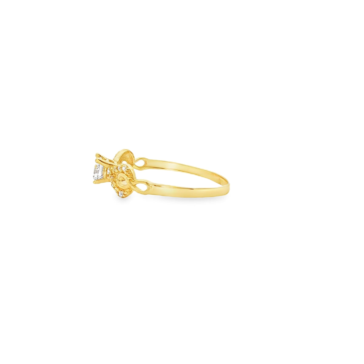 ANILLO EN ORO AMARILLO 14K CON ZIRCONIA