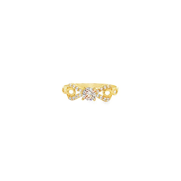 ANILLO EN ORO AMARILLO 14K CON ZIRCONIA