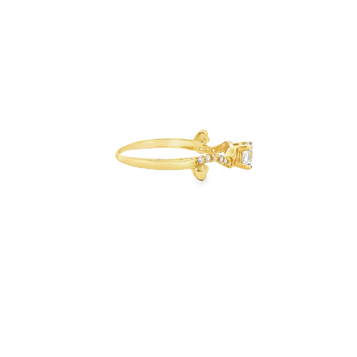ANILLO SOLITARIO EN ORO AMARILLO 14K CON ZIRCONIA