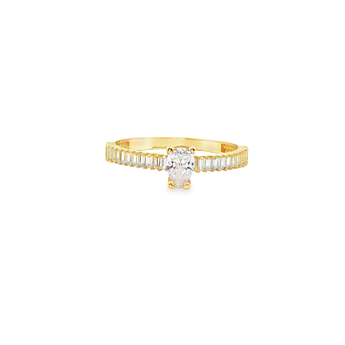 ANILLO DE ORO AMARILLO 14K CON ZIRCONIA