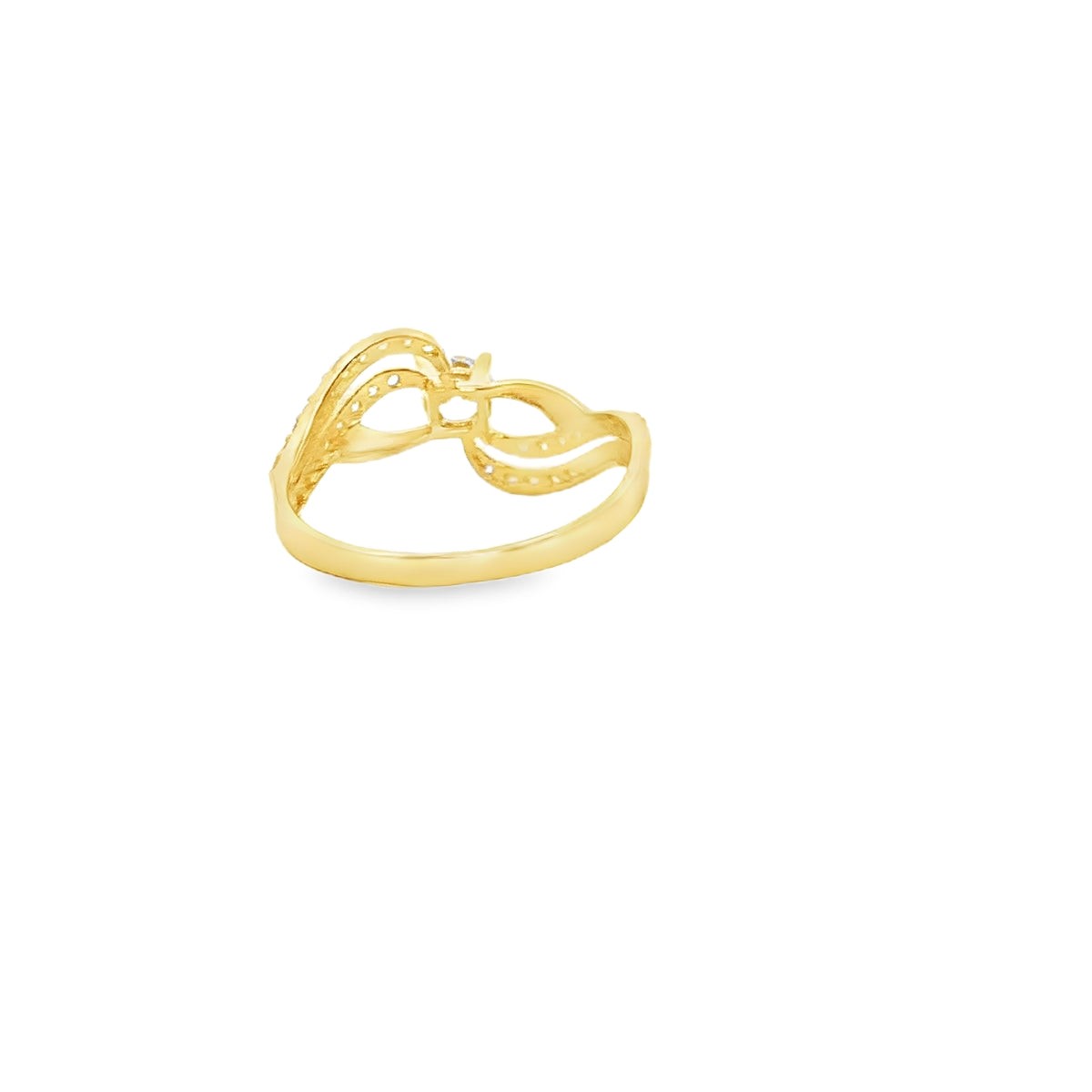 ANILLO SOLITARIO EN ORO DE 14K CON ZIRCONIA DE CRISTAL CENTRAL