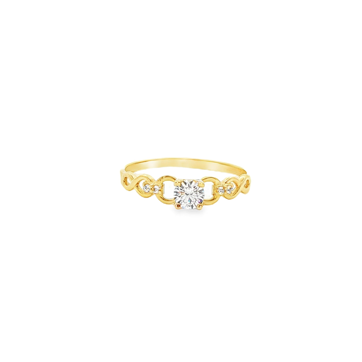 ANILLO EN ORO AMARILLO 14K CON ZIRCONIA