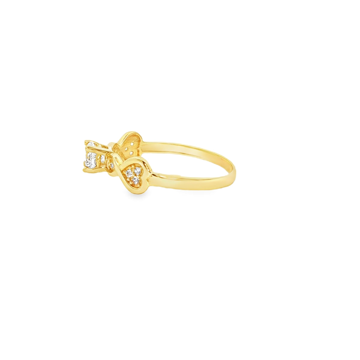 ANILLO SOLITARIO EN ORO AMARILLO 14K CON ZIRCONIA DE CRISTAL