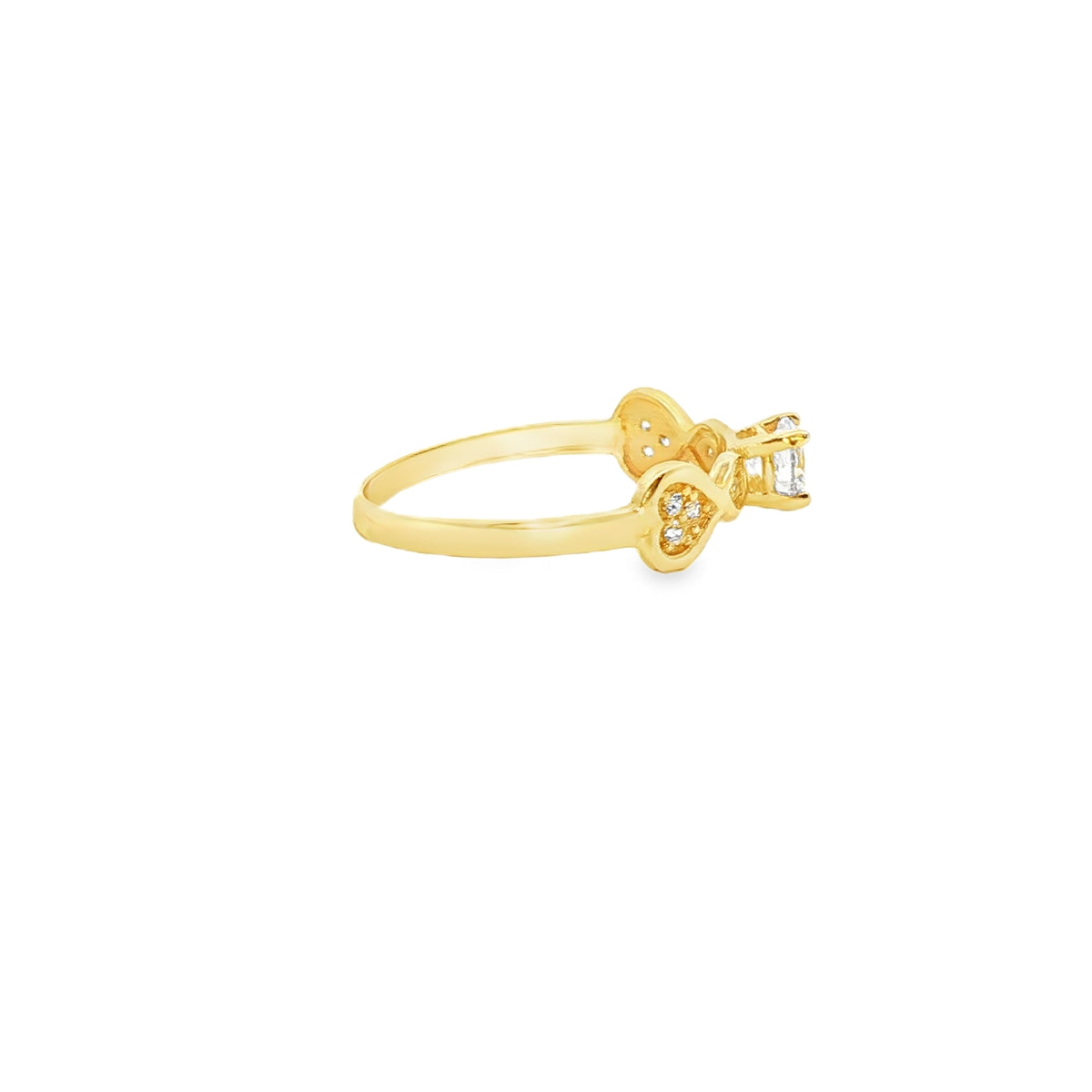 ANILLO SOLITARIO EN ORO AMARILLO 14K CON ZIRCONIA DE CRISTAL