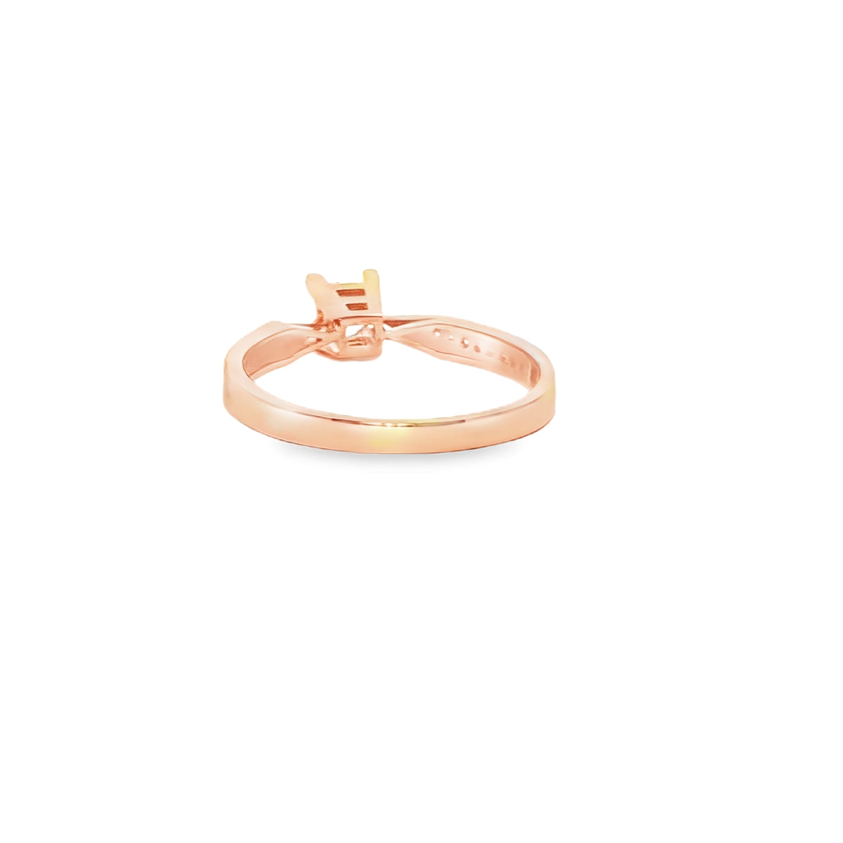 ANILLO EN ORO ROSA 14K CON ZIRCONIA BLANCA COMO PIEDRA PRINCIPAL