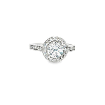 ANILLO SOLITARIO DE ORO BLANCO 14K CON ZIRCONIA CLÁSICA DE CRISTAL