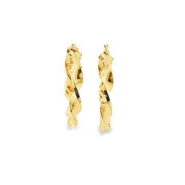 ARRACADAS CON DSEÑO TRENZADO EN ORO DE 14K