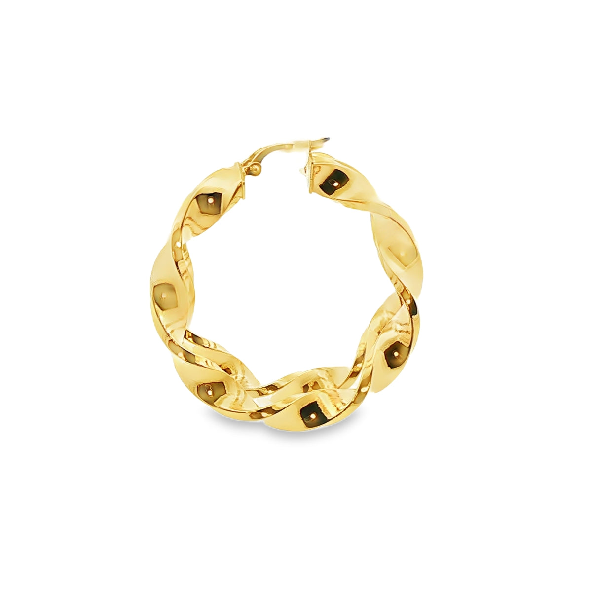 ARRACADAS CON DSEÑO TRENZADO EN ORO DE 14K