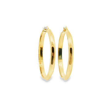 ARRACADAS TIPO ARGOLLA PLANA EN ORO DE 14K