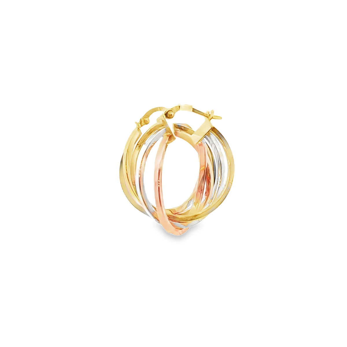 ARRACADAS TRIPLES EN OR DE TRES COLORES 14K