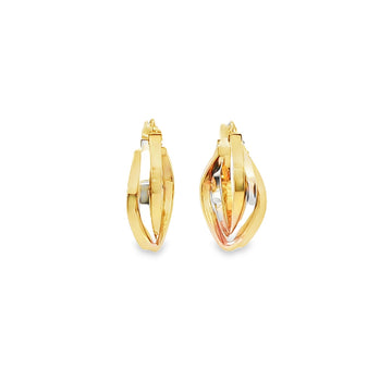 ARRACADAS EN ORO DE TRES COLORES 14K