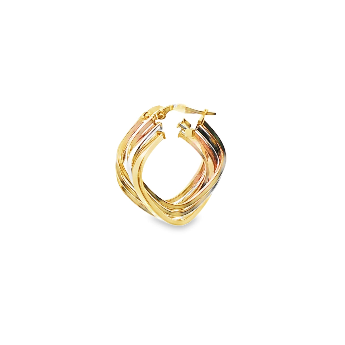 ARRACADAS EN ORO DE TRES COLORES 14K