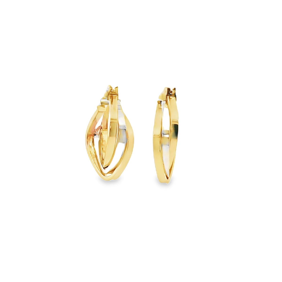 ARRACADAS EN ORO DE TRES COLORES 14K