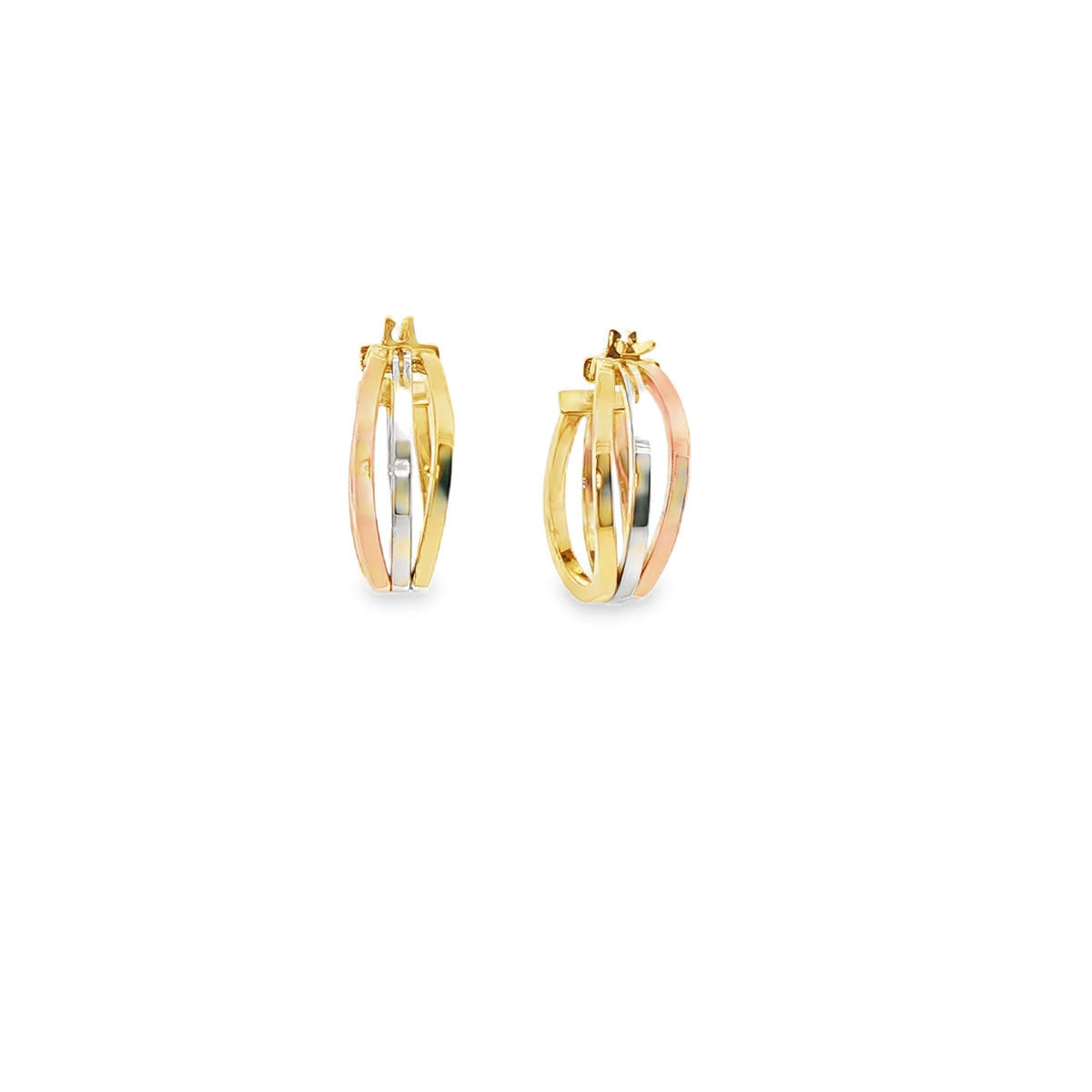 ARRACADAS EN ORO DE TRES COLORES 14K
