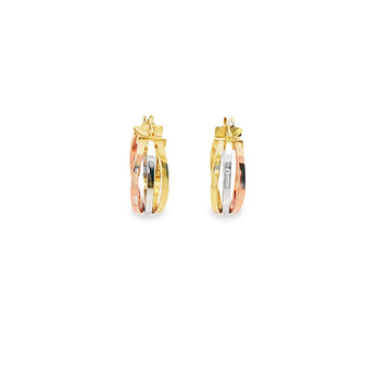 ARRACADAS EN ORO DE TRES COLORES 14K